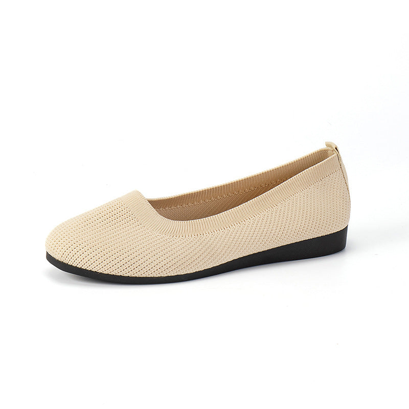 Round Toe Flats Shoes Casual Comfortable Soft Slip On Knit Mesh Shoes For Women See size chart under “more details”