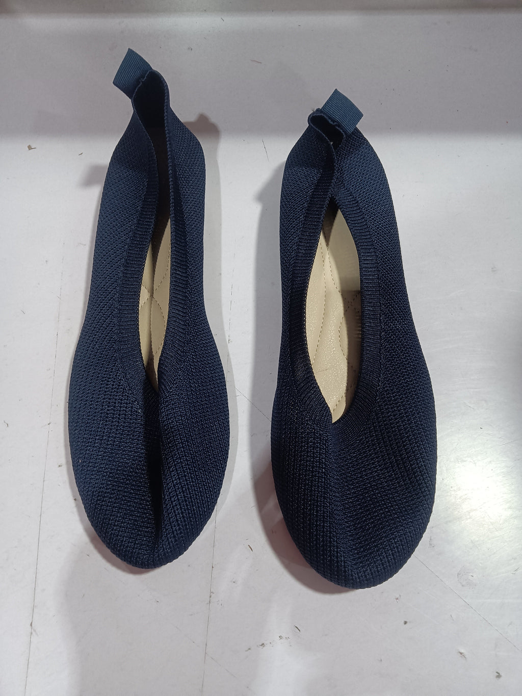 Round Toe Flats Shoes Casual Comfortable Soft Slip On Knit Mesh Shoes For Women See size chart under “more details”