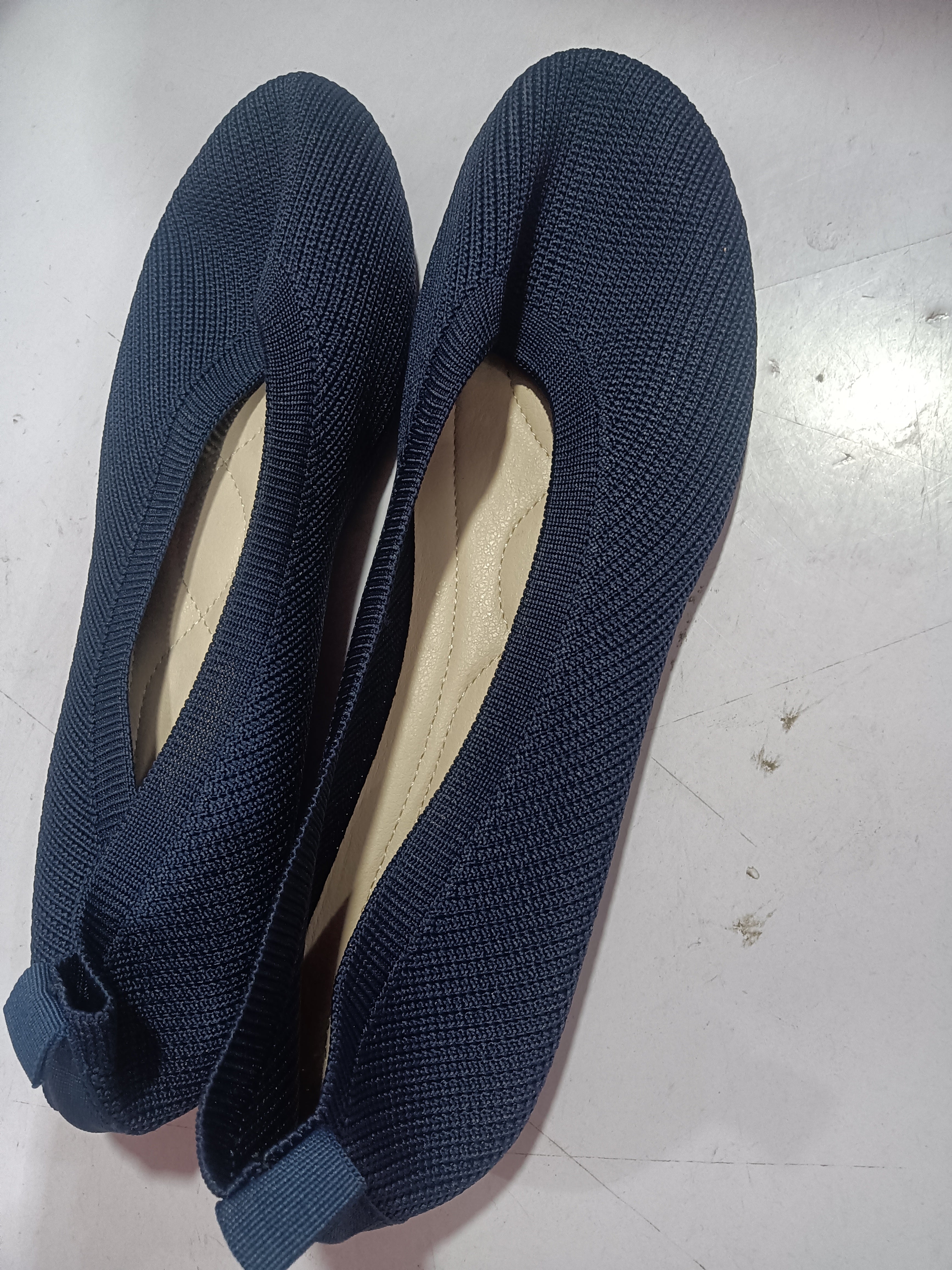 Round Toe Flats Shoes Casual Comfortable Soft Slip On Knit Mesh Shoes For Women See size chart under “more details”