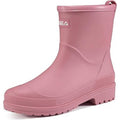 Hisea Women Size 7 Pink Pull On Waterproof Faux Rubber Short Non Slip Rain Boots